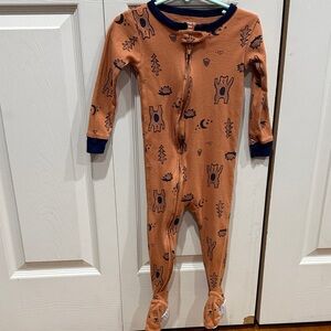 Carter's Brown Forest Print Footed Onesie Pajama (2T)